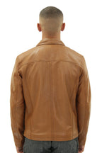 Mens Smart Classic Harrington Leather Jacket-New York