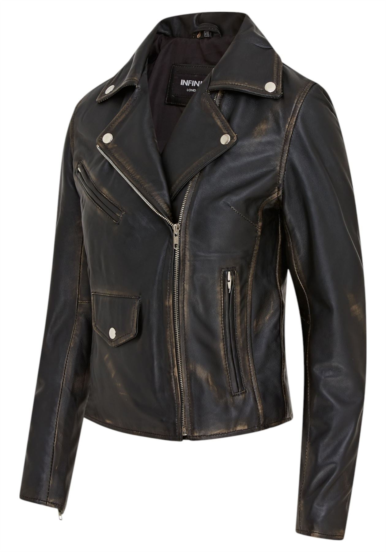 Women's Classic Brando Biker Leather Jacket - Broome