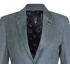 Womens Tweed Herringbone Green Wool 1920s Blazer