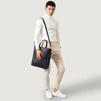 The Poet Black Leather Tote Bag