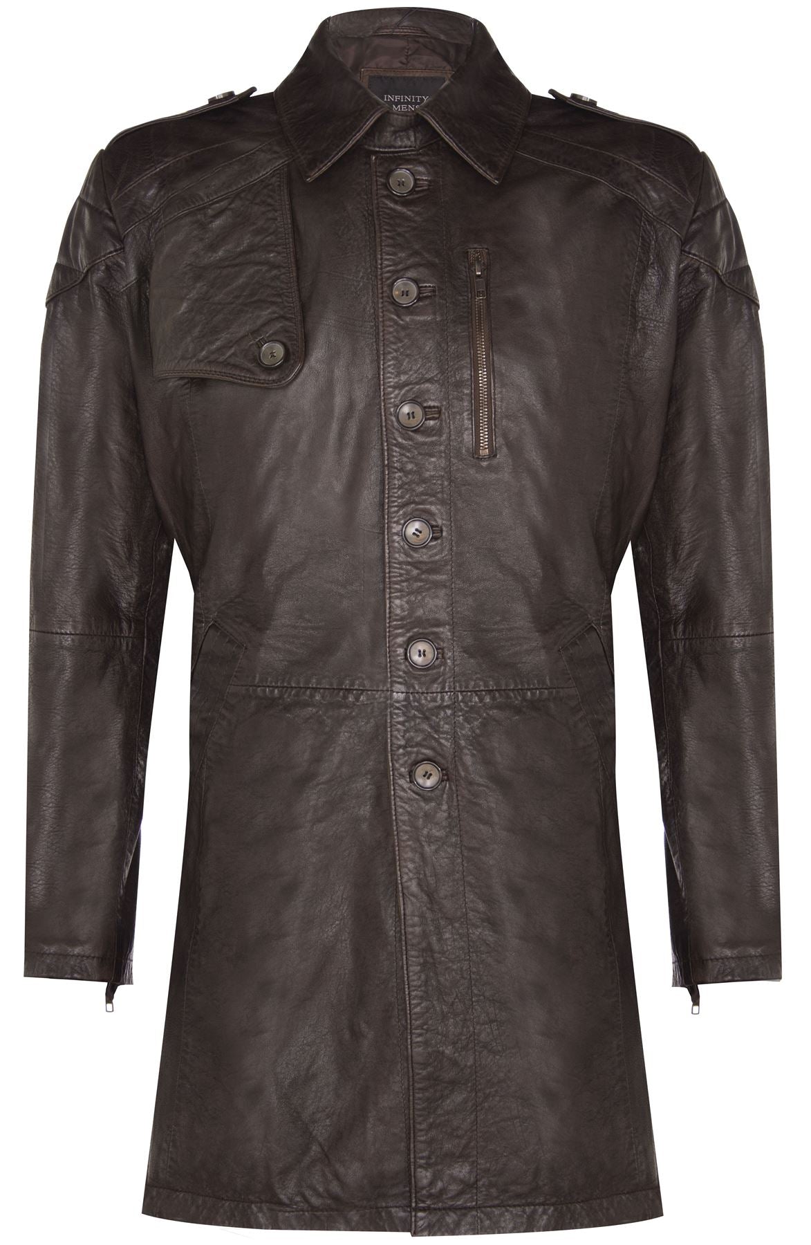 Mens Leather Trench Coat-Hamburg