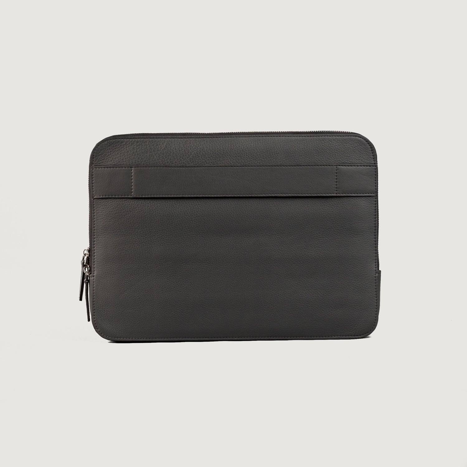 The Baxter Grey Leather Laptop Sleeve