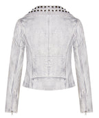 Womens Stud Goth Biker Leather Jacket-St. Albans