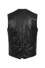 Men's Premium Lamb Nappa Leather Waistcoat TEDDY - Black Classic