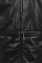 Men's Premium Lamb Nappa Leather Waistcoat TEDDY - Black Classic