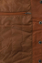 Men's Classic Tan Leather Waistcoat 'TEDDY' - Genuine Lamb Nappa