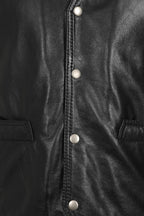 Men's Premium Lamb Nappa Leather Waistcoat TEDDY - Black Classic
