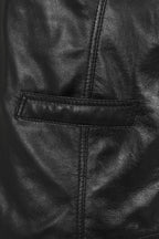 Men's Premium Lamb Nappa Leather Waistcoat TEDDY - Black Classic