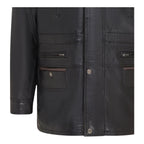 Mens Soft Italian Leather Parka Coat-Winnipeg