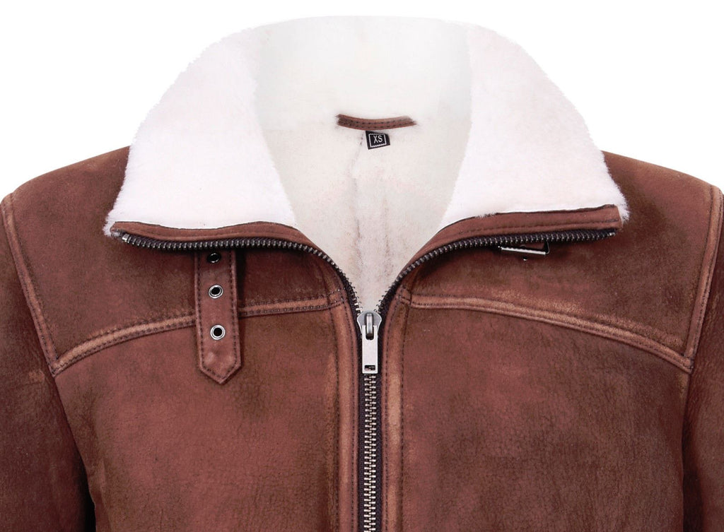 Mens Sheepskin Leather Harrington Bomber Jacket-Luanda