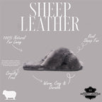 Women's Sheepskin Slippers Grey Warm Winter Fur Crossover - Snowbelle