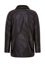 Mens Mid-Length Warm Leather Trench Coat - Varkaus