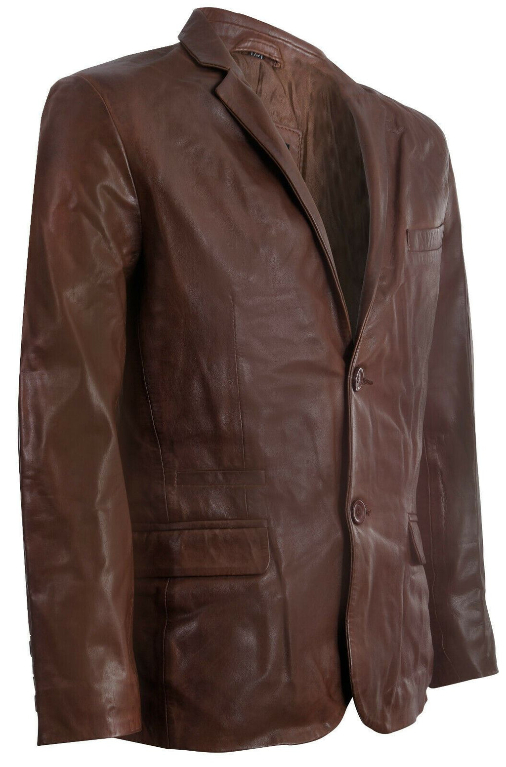 Mens Jacket Leather Blazer Soft Italian Fitted Vintage Coat