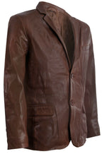 Mens Jacket Leather Blazer Soft Italian Fitted Vintage Coat