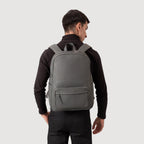 The Philos Grey Leather Backpack