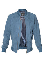 Mens Retro Goat Suede Varsity Leather Bomber Jacket-Athens