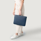 The Eclectic Midnight Blue Leather Folio Organizer