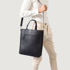 The Poet Black Leather Tote Bag