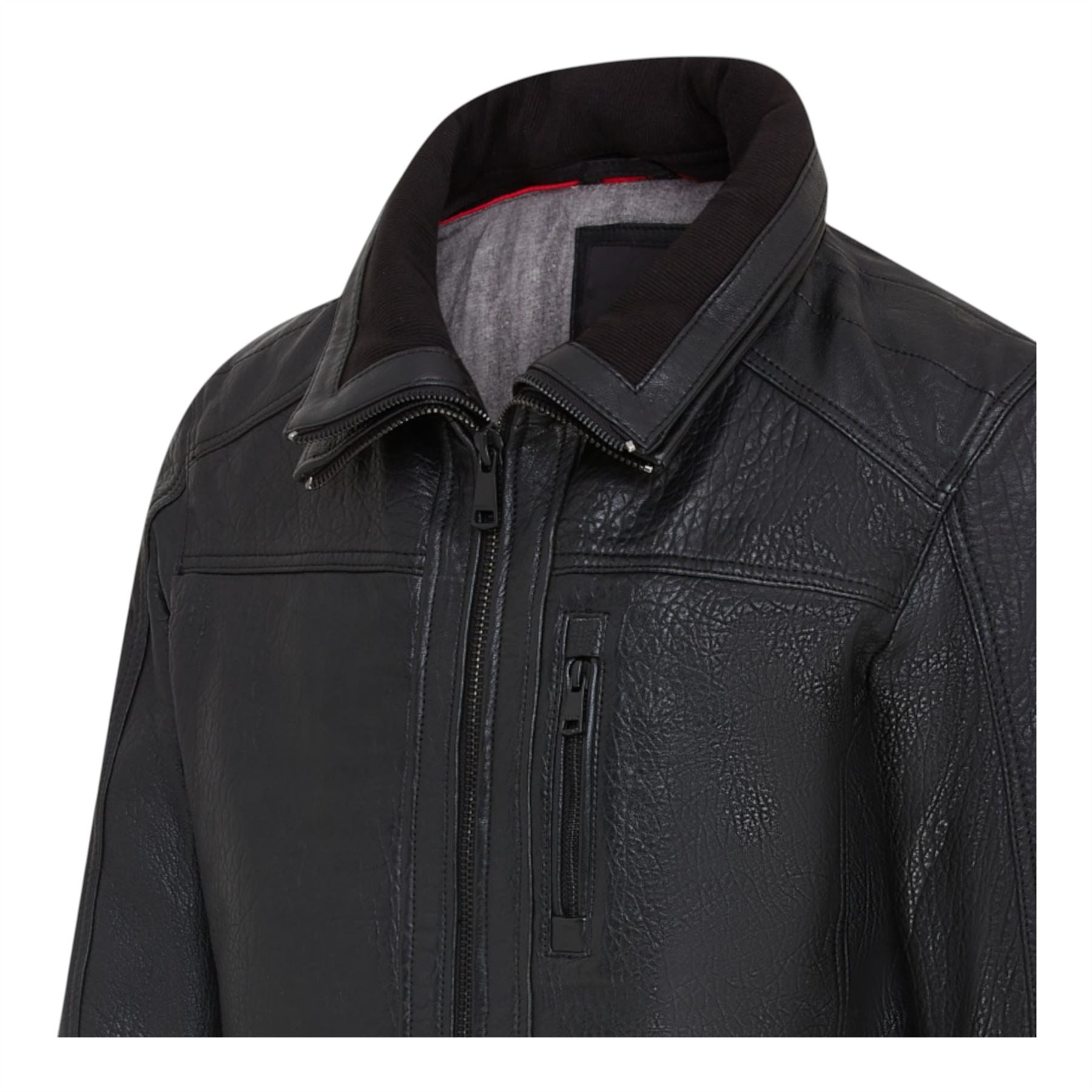 Mens Warm Mid-Length Leather Biker Coat - Sikander