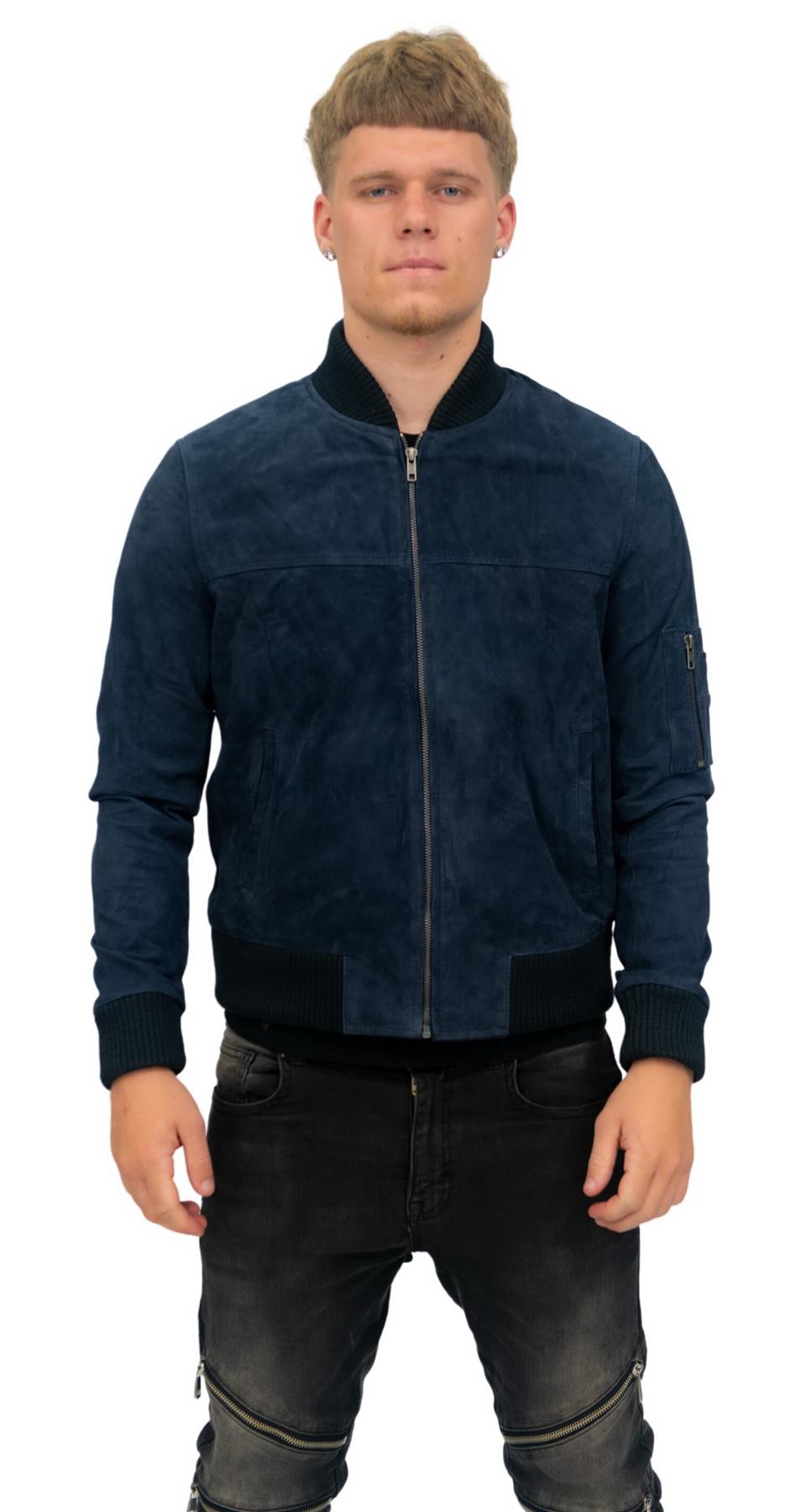 Mens Goat Suede MA-1 Bomber Jacket-Auckland
