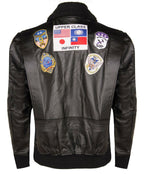 Mens Top Gun A2 Leather Bomber Jacket-San Diego