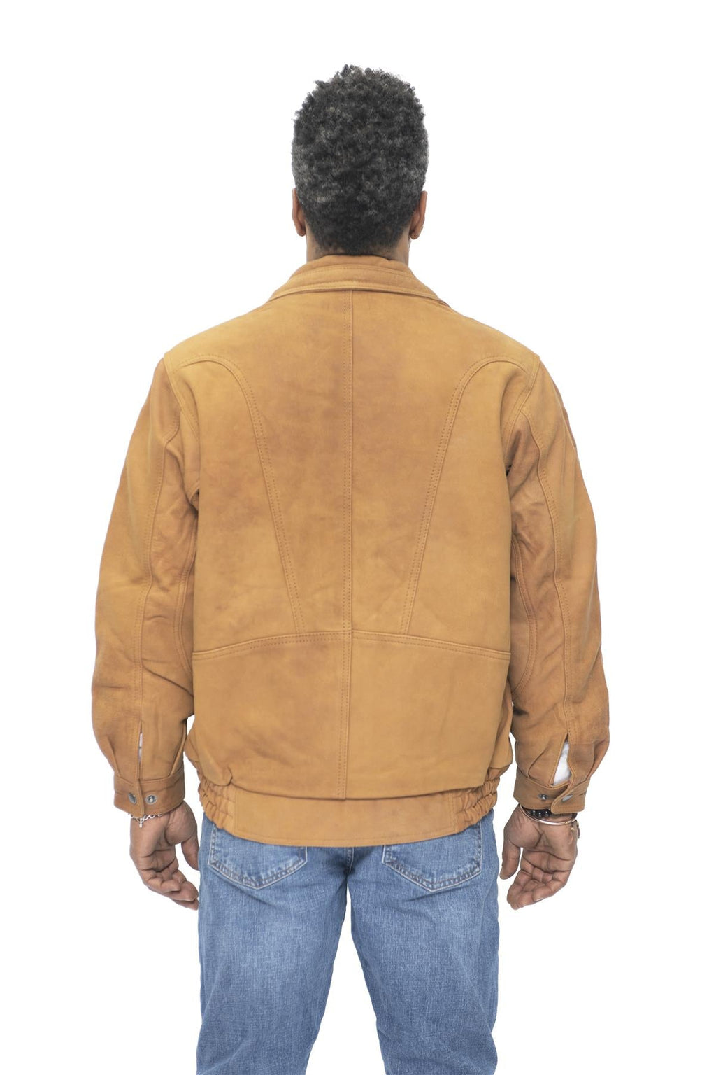 Mens Classic Harrington Bomber Leather Jacket-Minsk