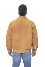 Mens Classic Harrington Bomber Leather Jacket-Minsk