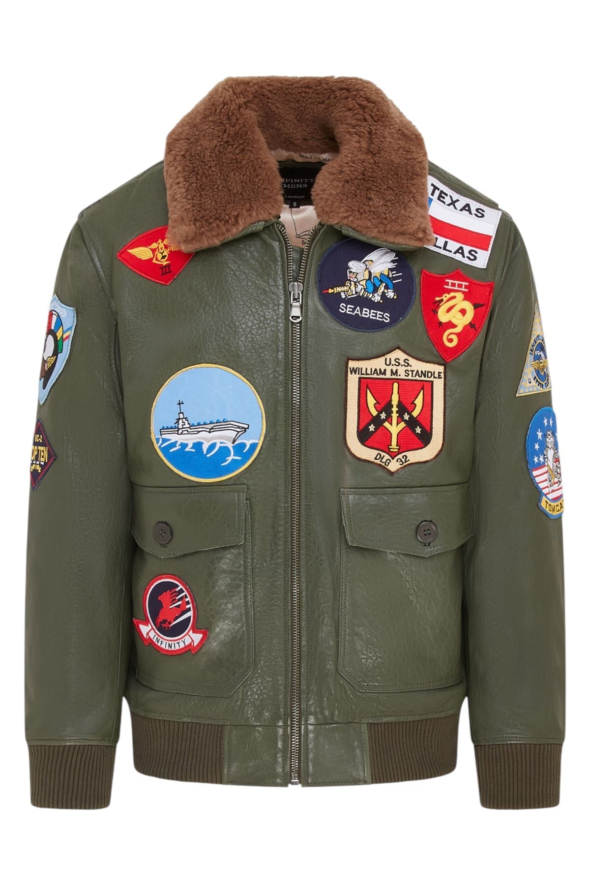 Mens Top Gun A2 Leather Bomber Jacket-San Diego