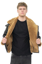 Mens Sheepskin Leather WW2 Bomber Jacket-Tucson