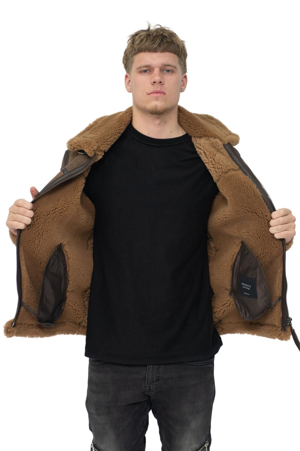 Mens Antique B3 Sheepskin Flying Jacket-Alameda