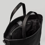 The Poet Black Leather Tote Bag
