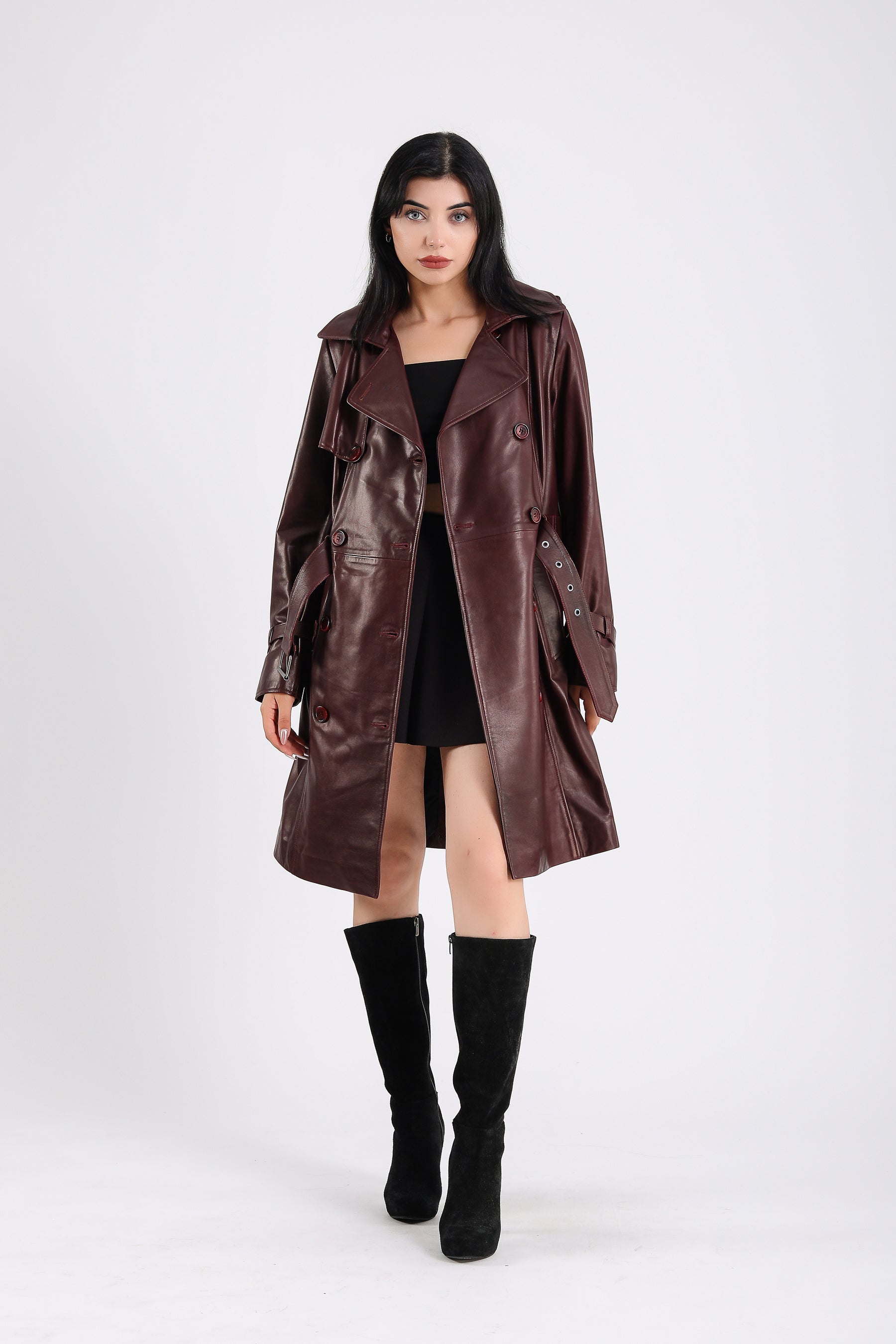Soho Leather Trench Coat