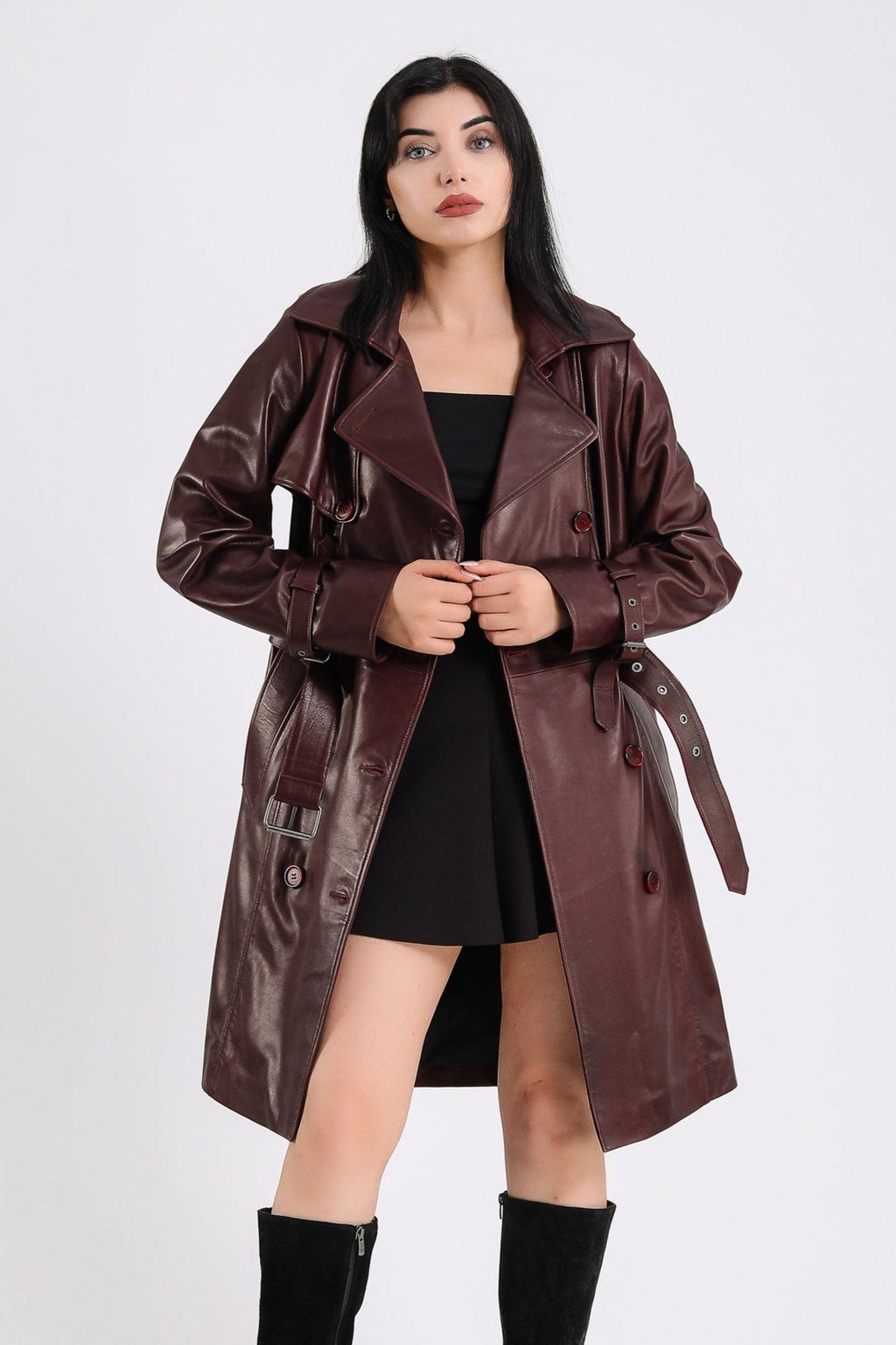 Soho Leather Trench Coat