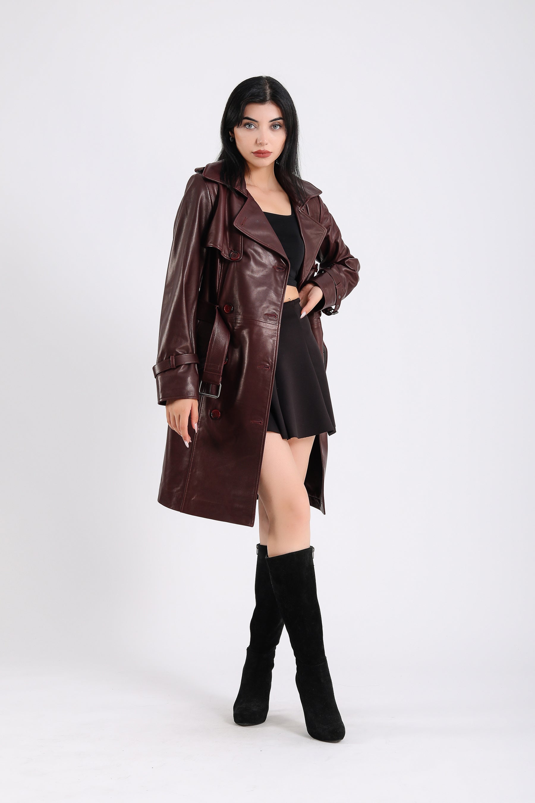 Soho Leather Trench Coat