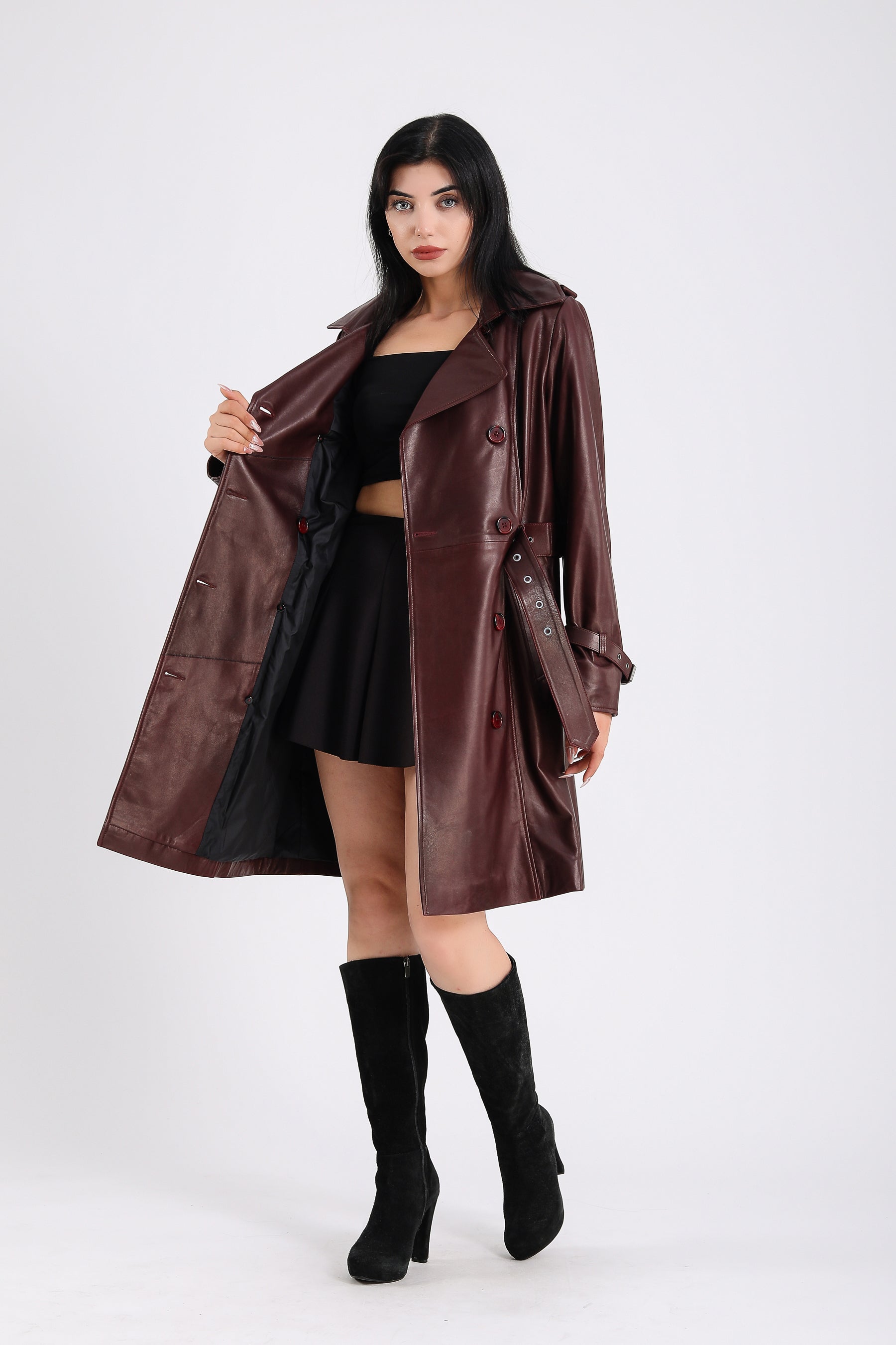 Soho Leather Trench Coat