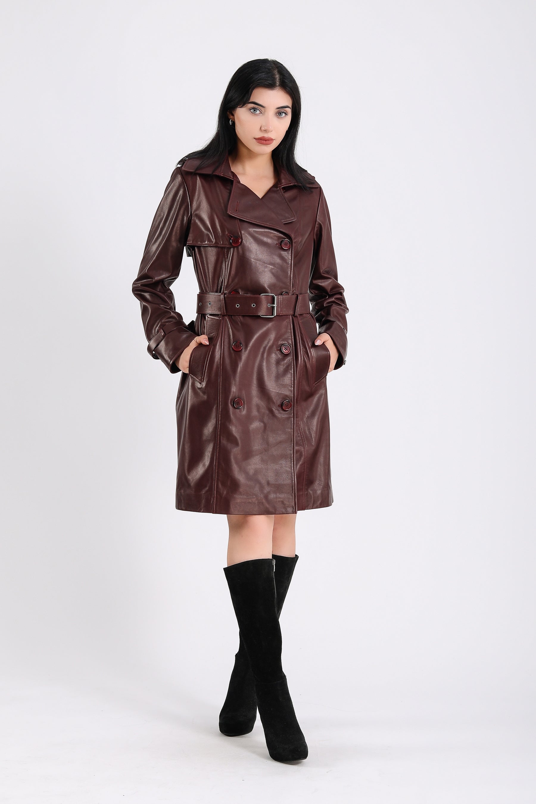 Soho Leather Trench Coat
