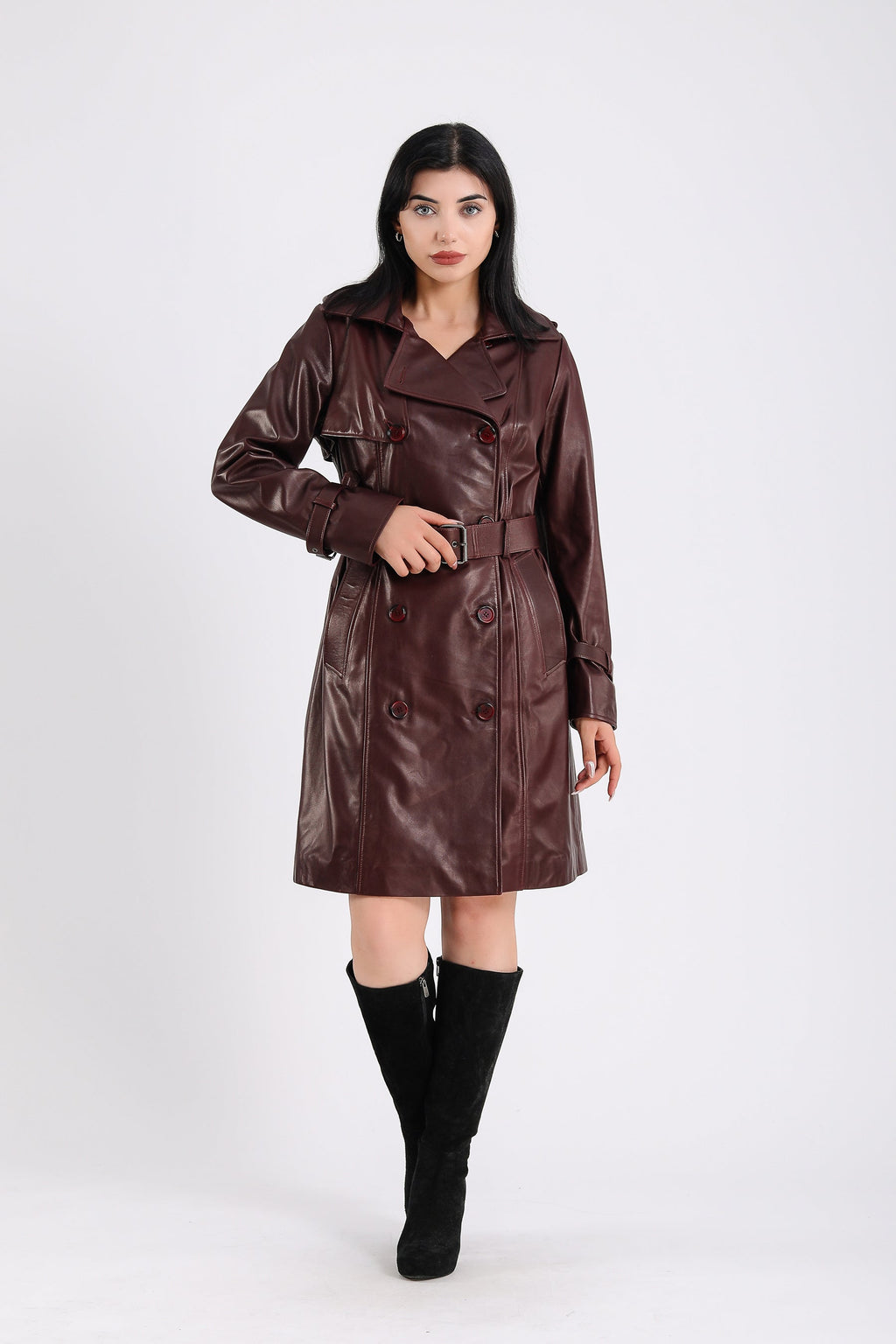 Soho Leather Trench Coat
