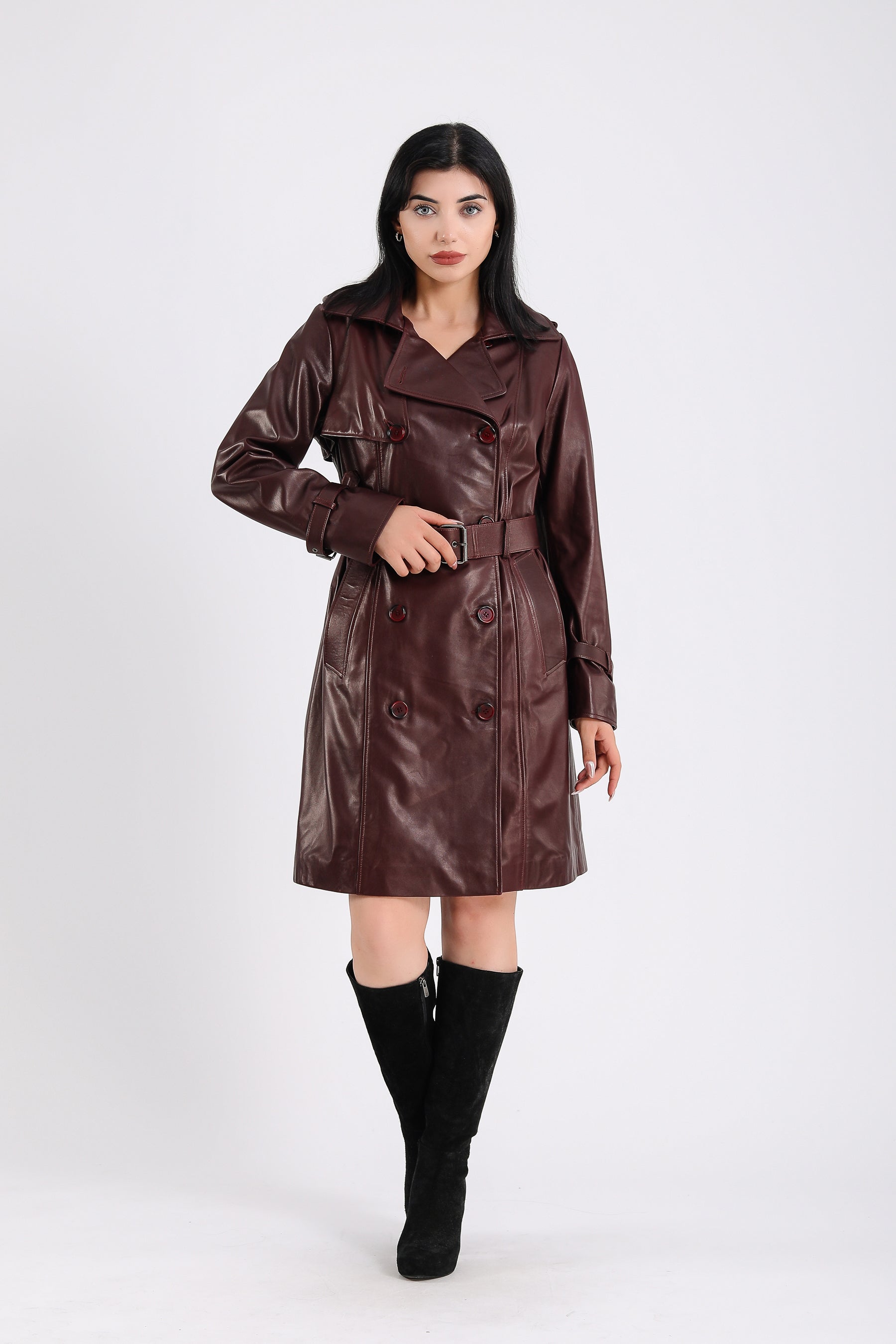 Soho Leather Trench Coat