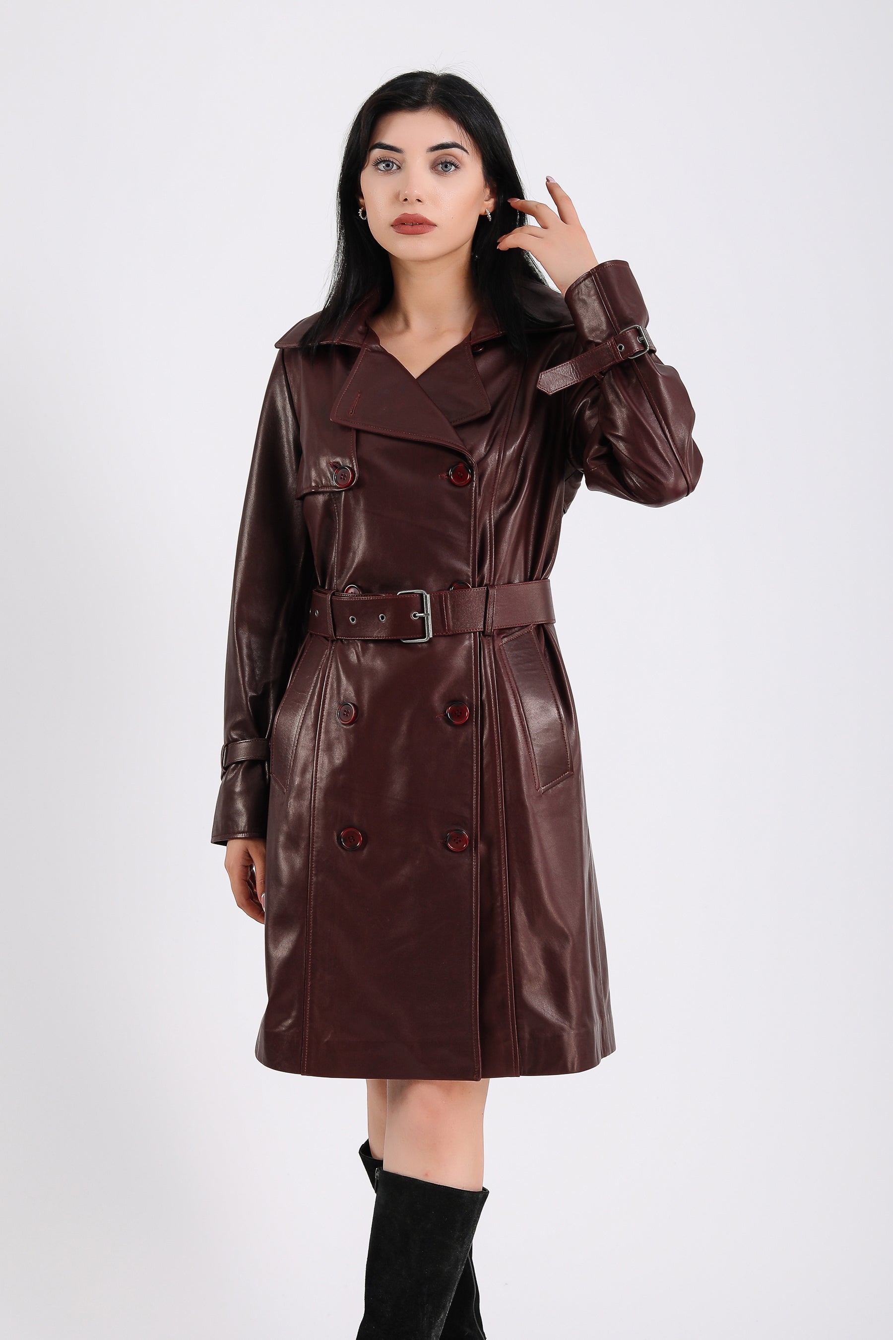 Soho Leather Trench Coat