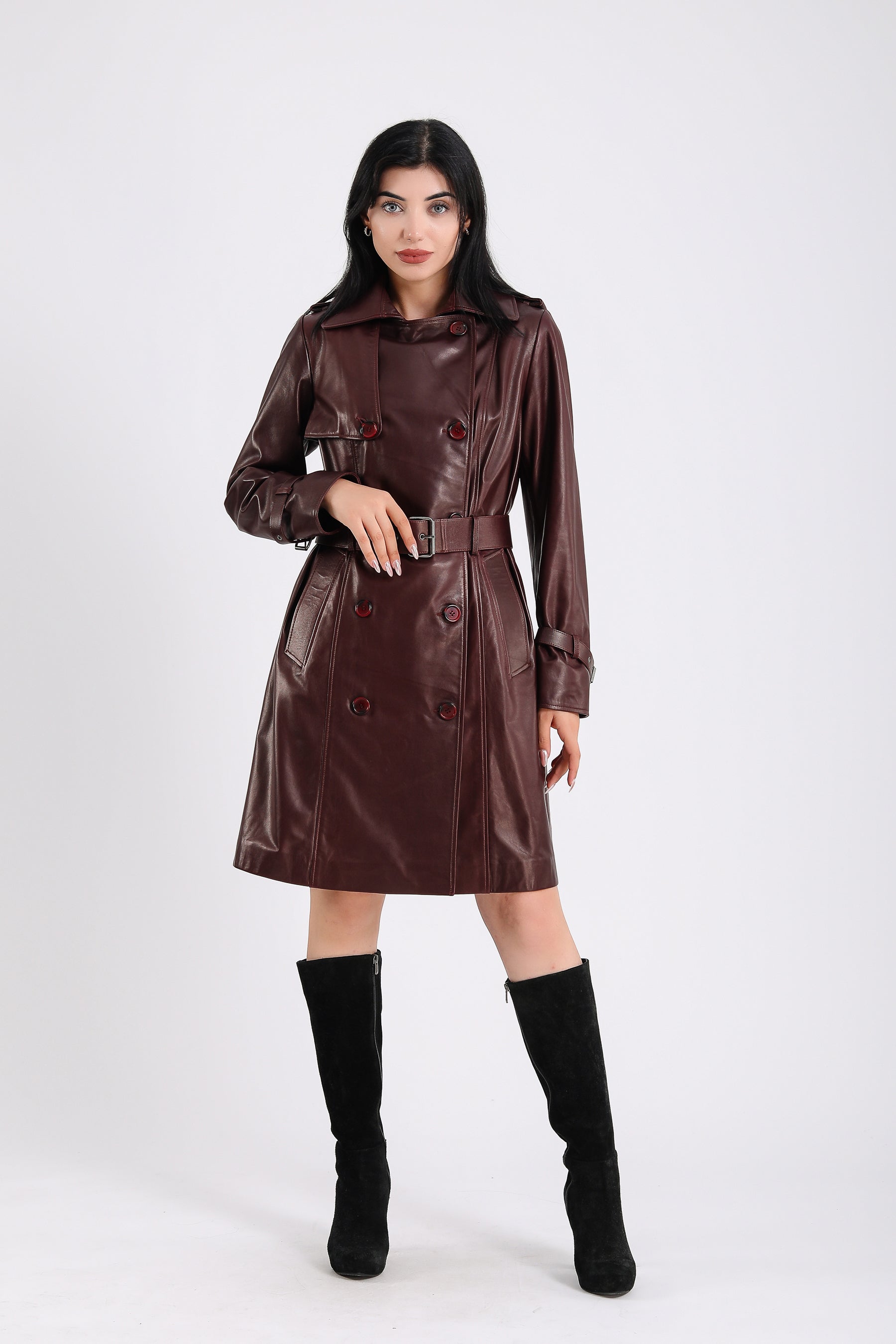 Soho Leather Trench Coat