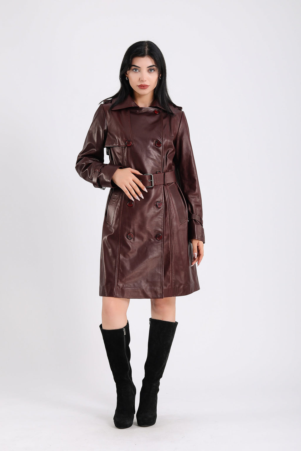 Soho Leather Trench Coat
