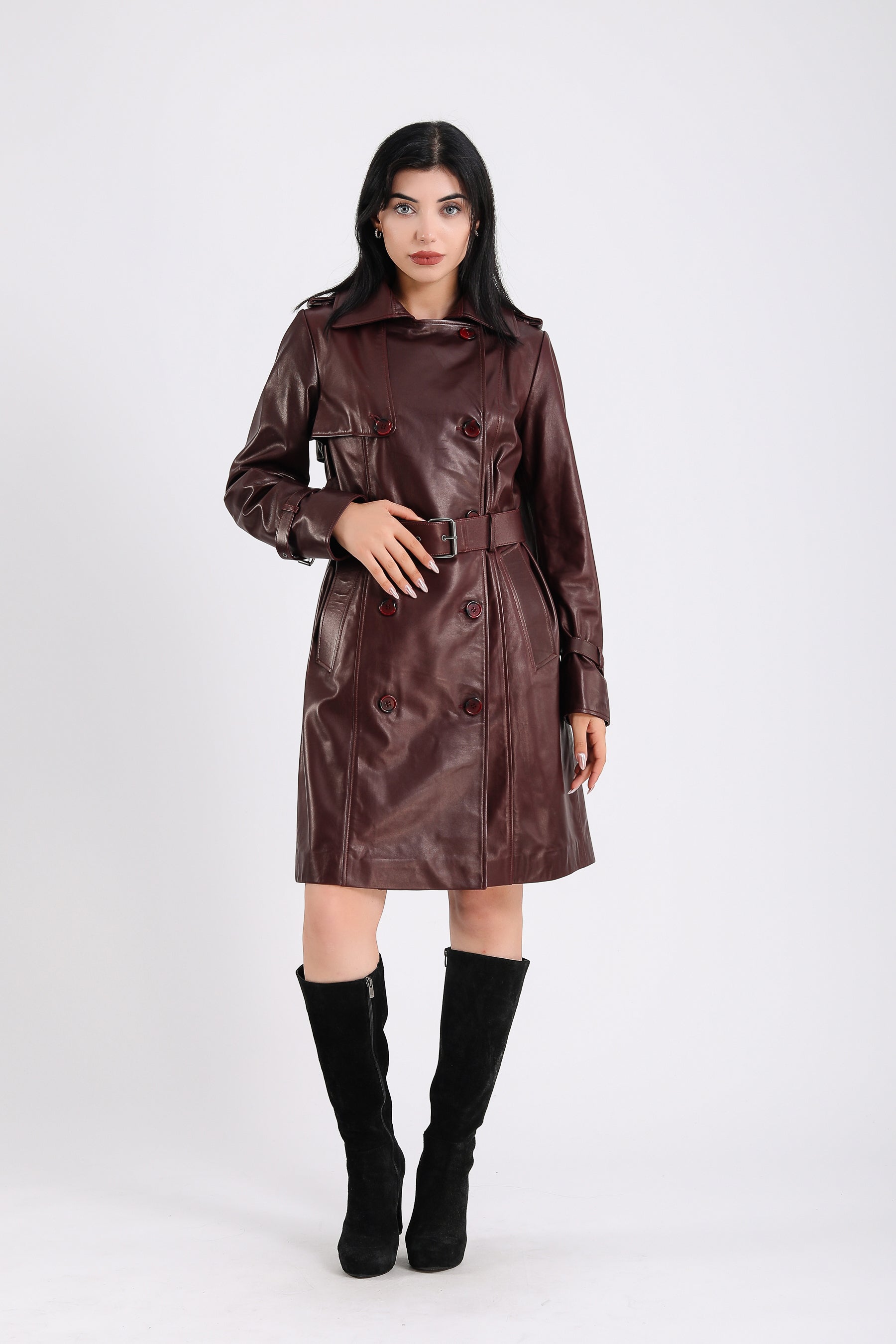 Soho Leather Trench Coat