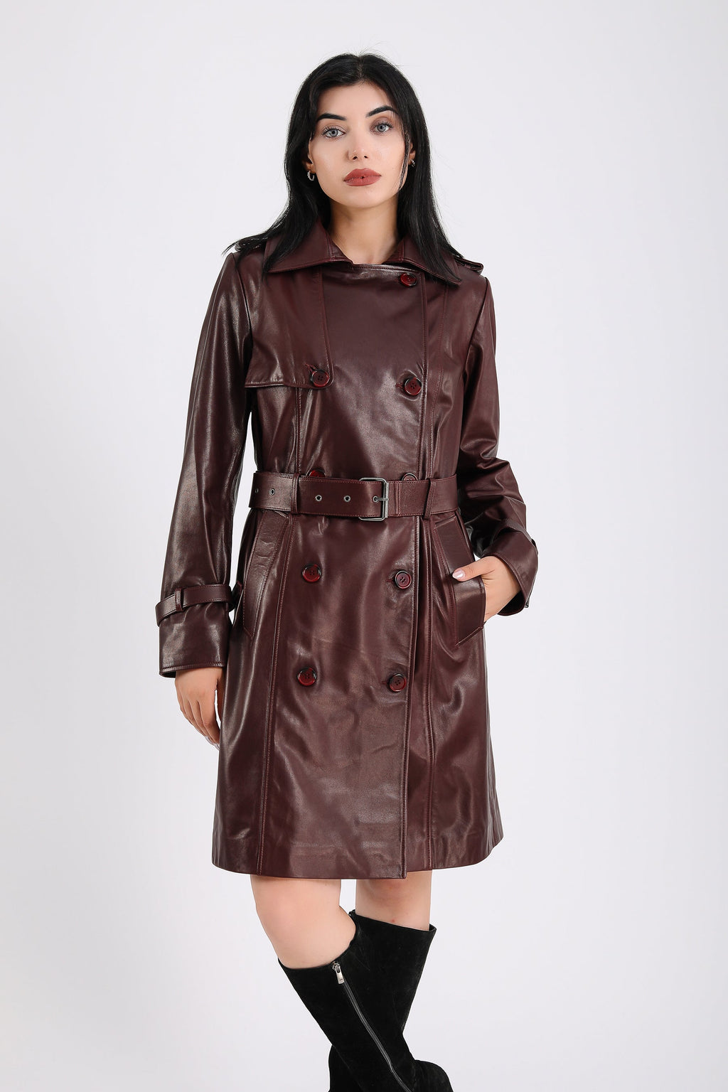 Soho Leather Trench Coat