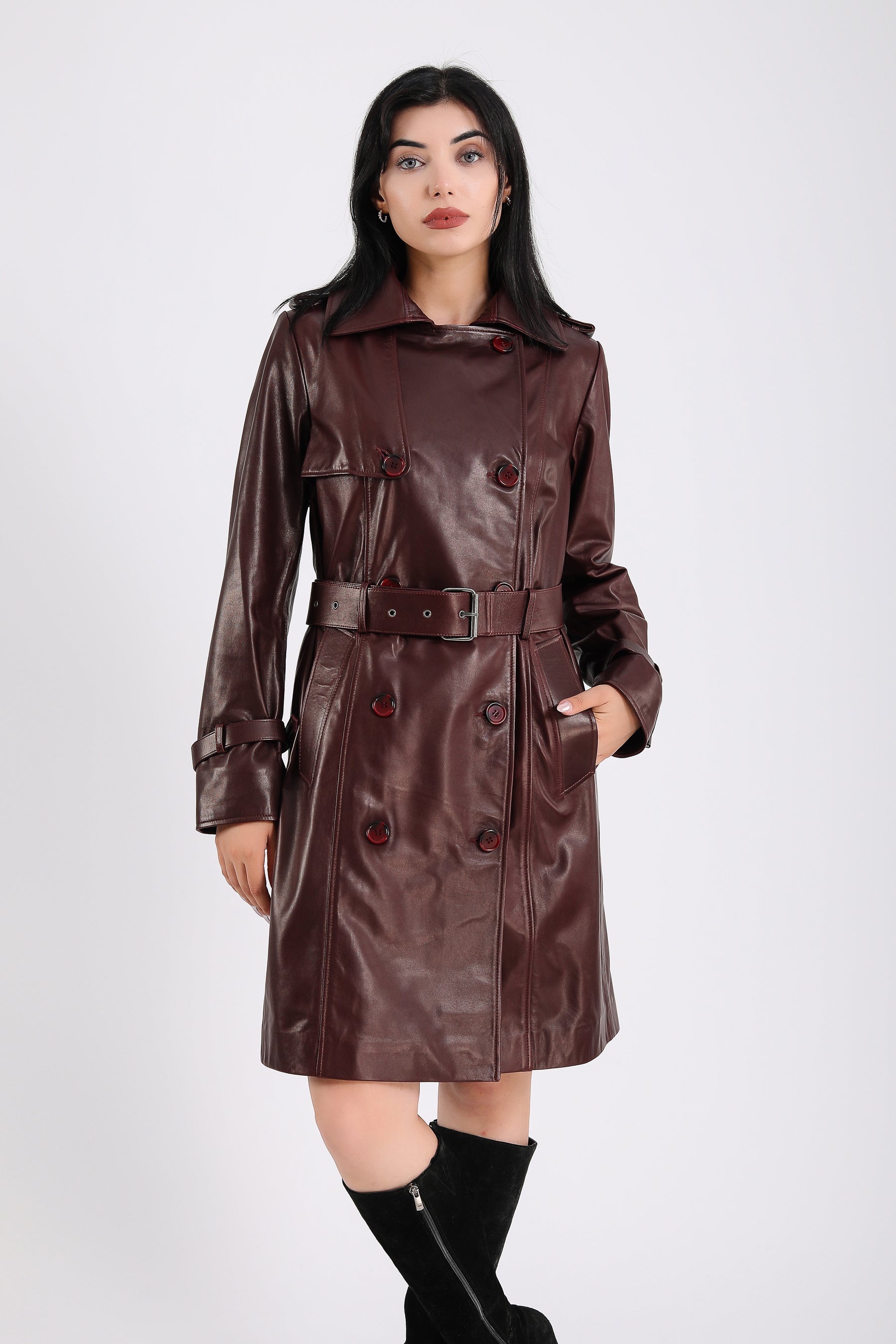 Soho Leather Trench Coat