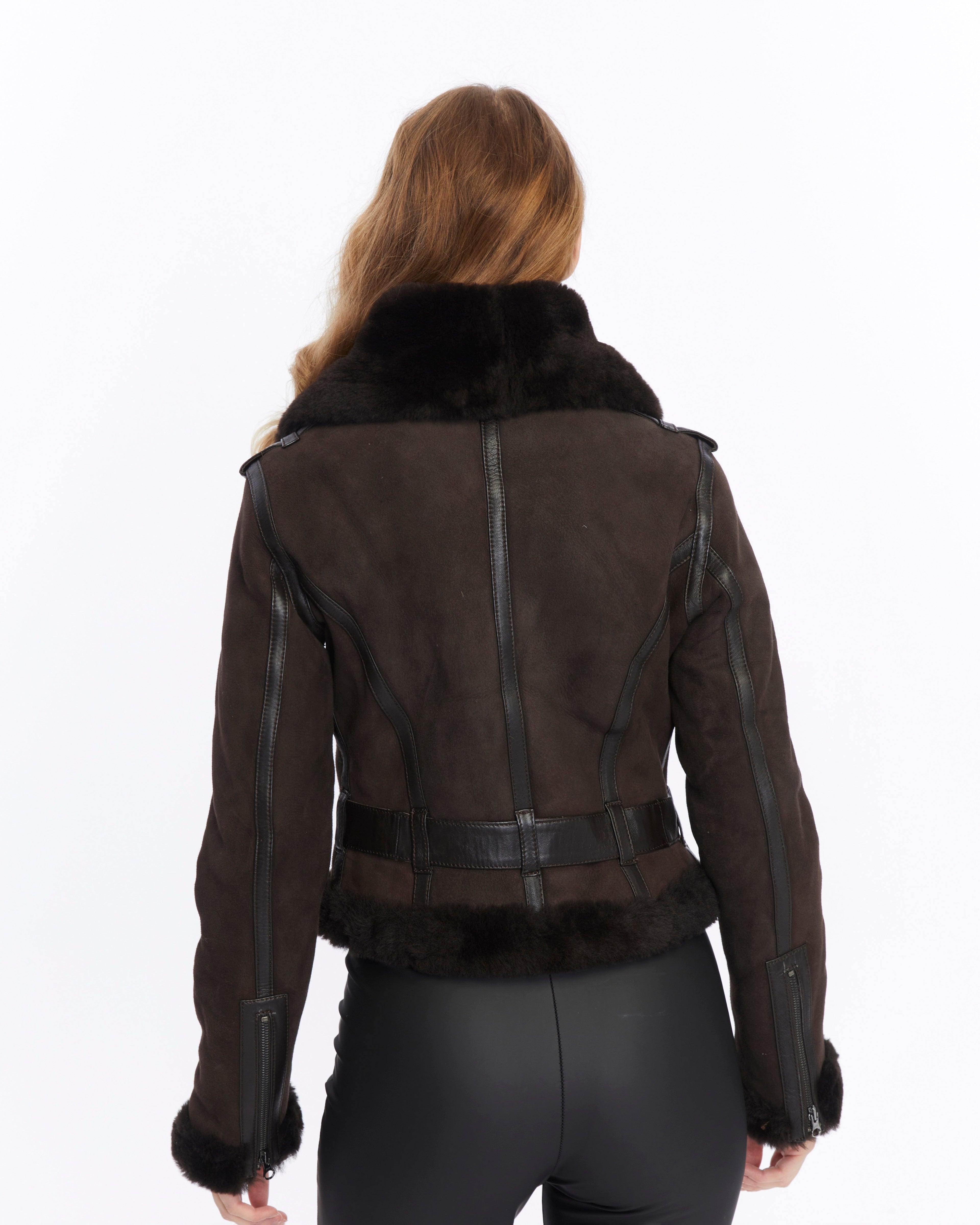 Women's Shearling Jacket, Brown