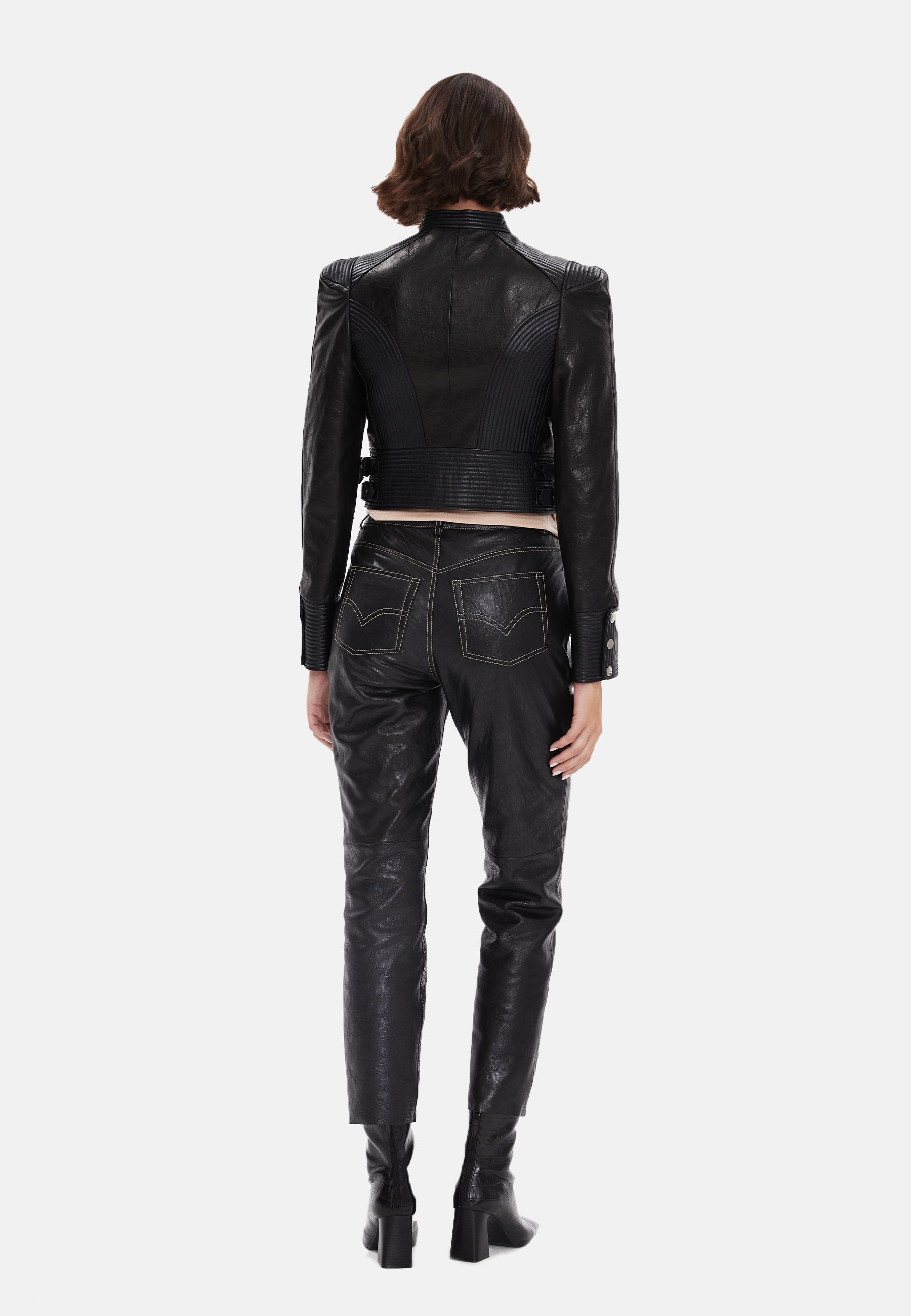 Women's Leather Fashion Biker, Black