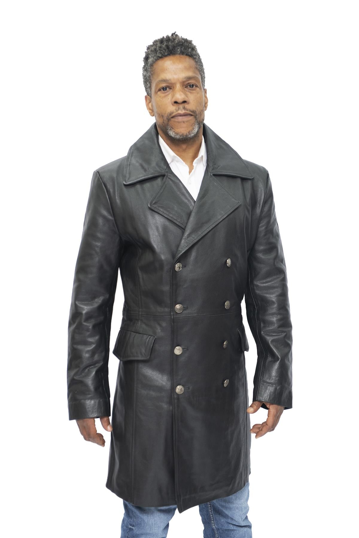 Mens Cowhide Leather Peacoat-Cordoba