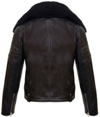 Kids Jackets Boys 100% Leather Detachable Collar Biker Jackets (3-13 Years)