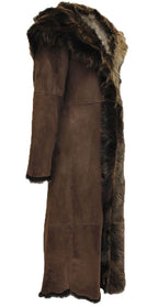 Womens Suede Toscana Sheepskin Hooded Trench Coat-Fribourg