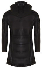 Women's Leather Quilted Parka Coat-Allentown